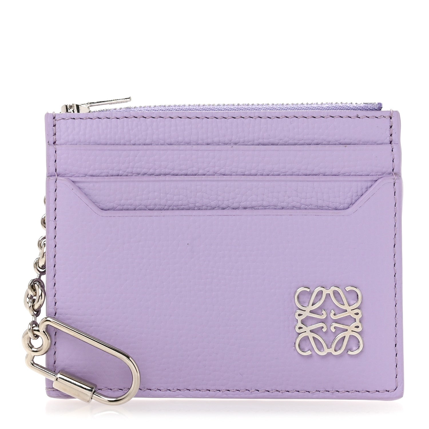 Loewe Pebble Grain Calfskin Anagram Square Zip Cardholder Dirty Mauve 2 of 9
