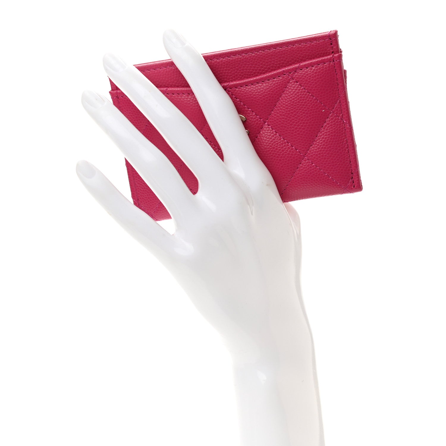 Chanel Caviar Quilted Card Holder Fuchsia 2 of 7