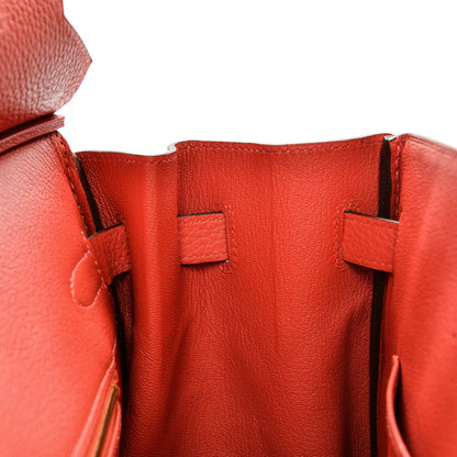 Hermes Taurillon Clemence Birkin 35 Rouge Pivoine 20 of 34