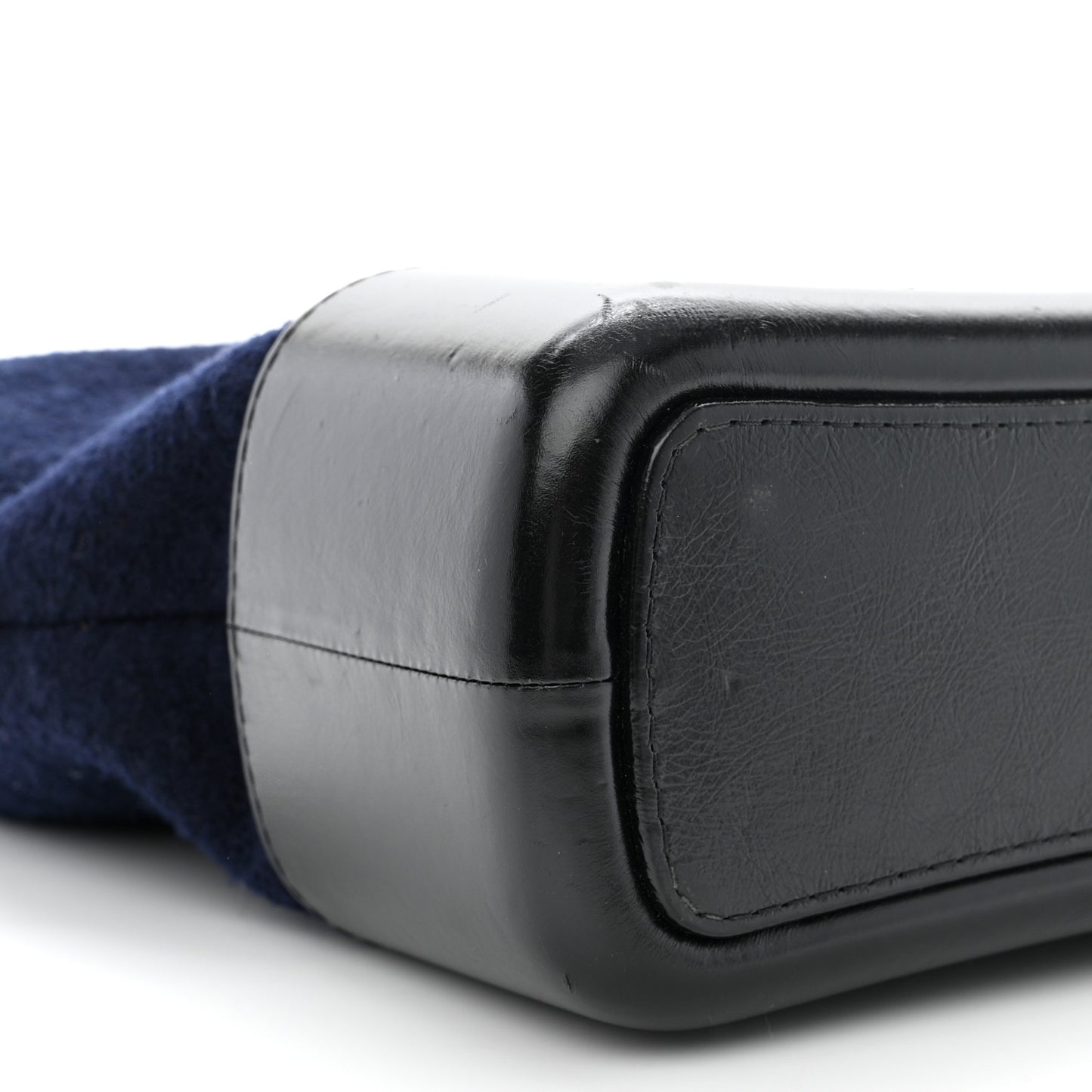 Calfskin Wool Embroidered Paris Hamburg Medium Gabrielle Hobo Dark Navy Blue