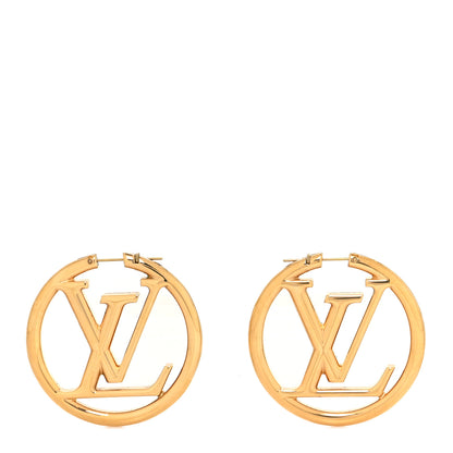 Louis Vuitton Metal Louise Hoop Earrings Gold 1 of 4