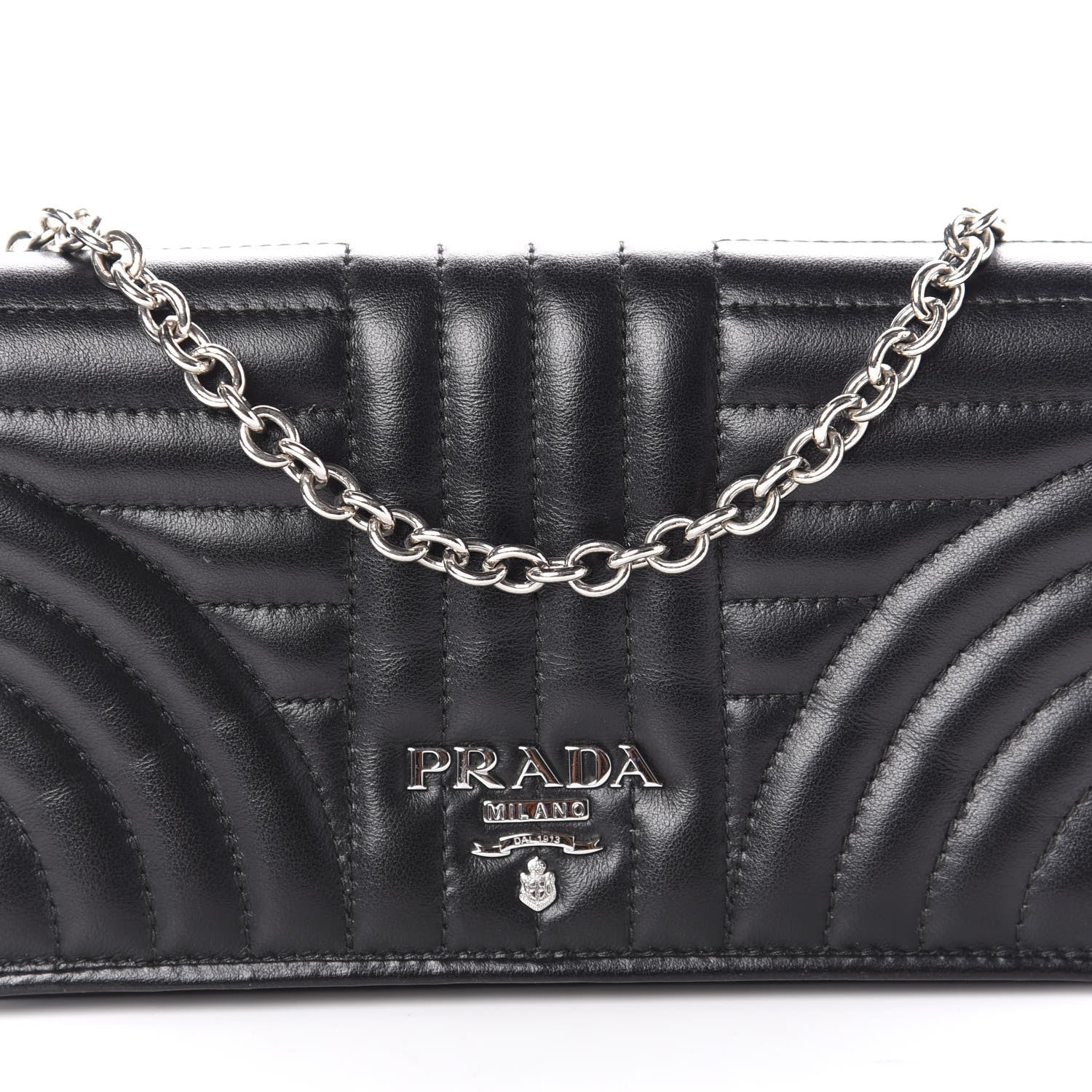Prada Nappa Impunture Diagramme Chain Wallet Black 9 of 10