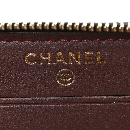 Chanel Aged Calfskin Quilted Small Lucky Charms 2.55 Reissue Zip Around Wallet Black 6 of 8