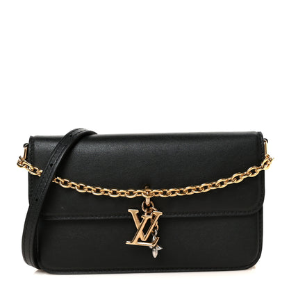 Louis Vuitton Calfskin LV Bloom Wallet On Chain Black 1 of 9