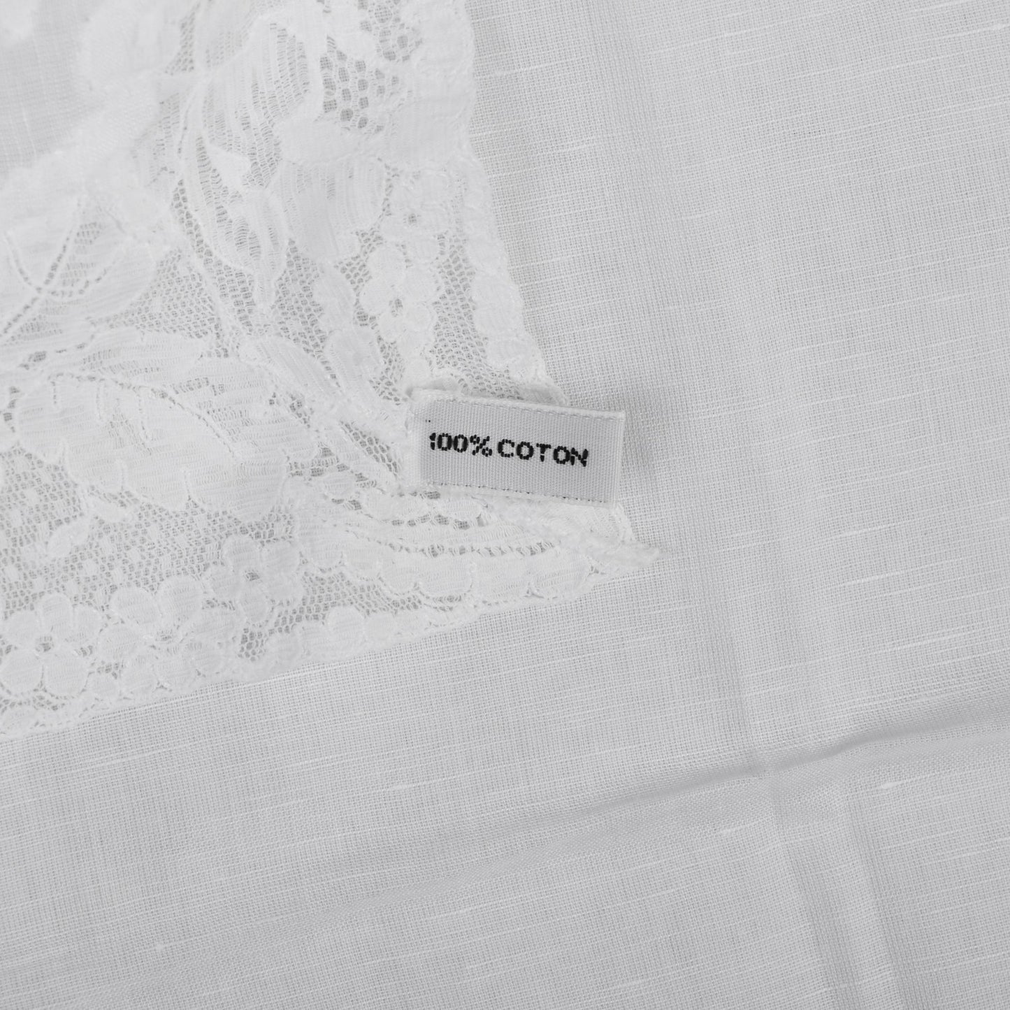 Cotton Lace Handkerchief Scarf White