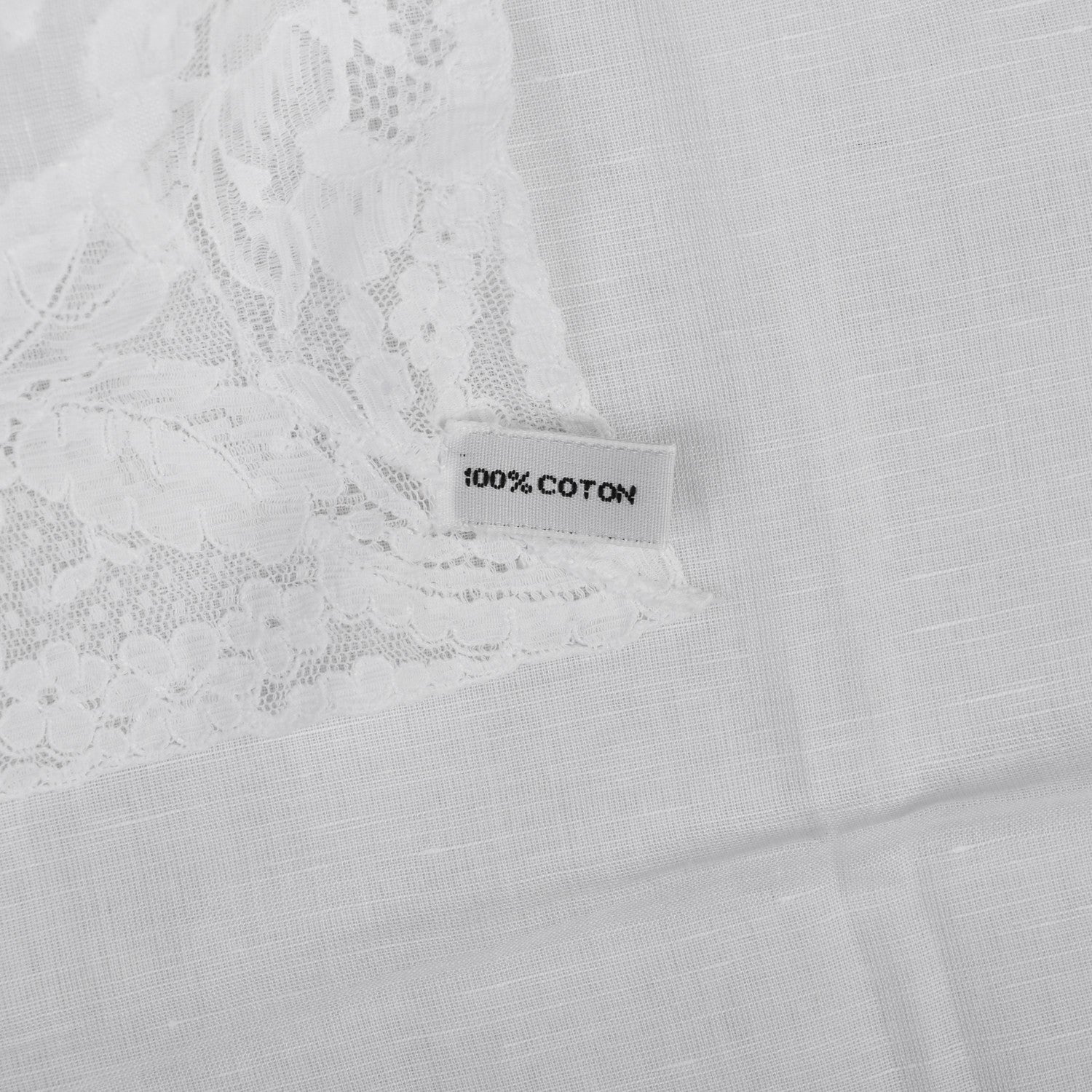 Hermes Cotton Lace Handkerchief Scarf White 4 of 4