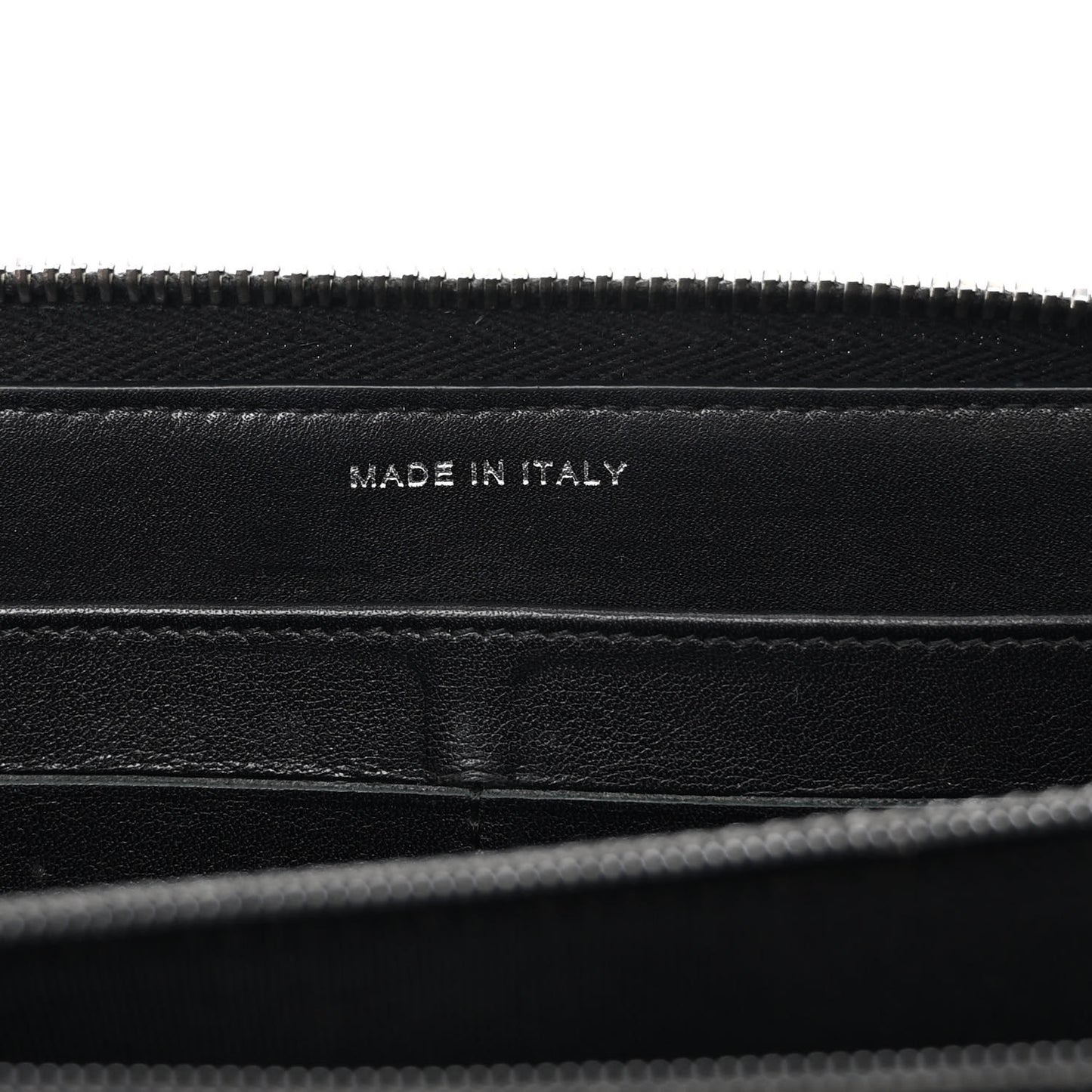 Patent Quilted Zip Around Wallet Black