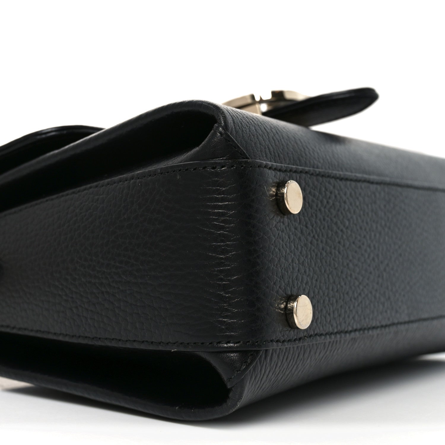 Gucci Dollar Calfskin Interlocking G Top Handle Shoulder Bag Black 9 of 10