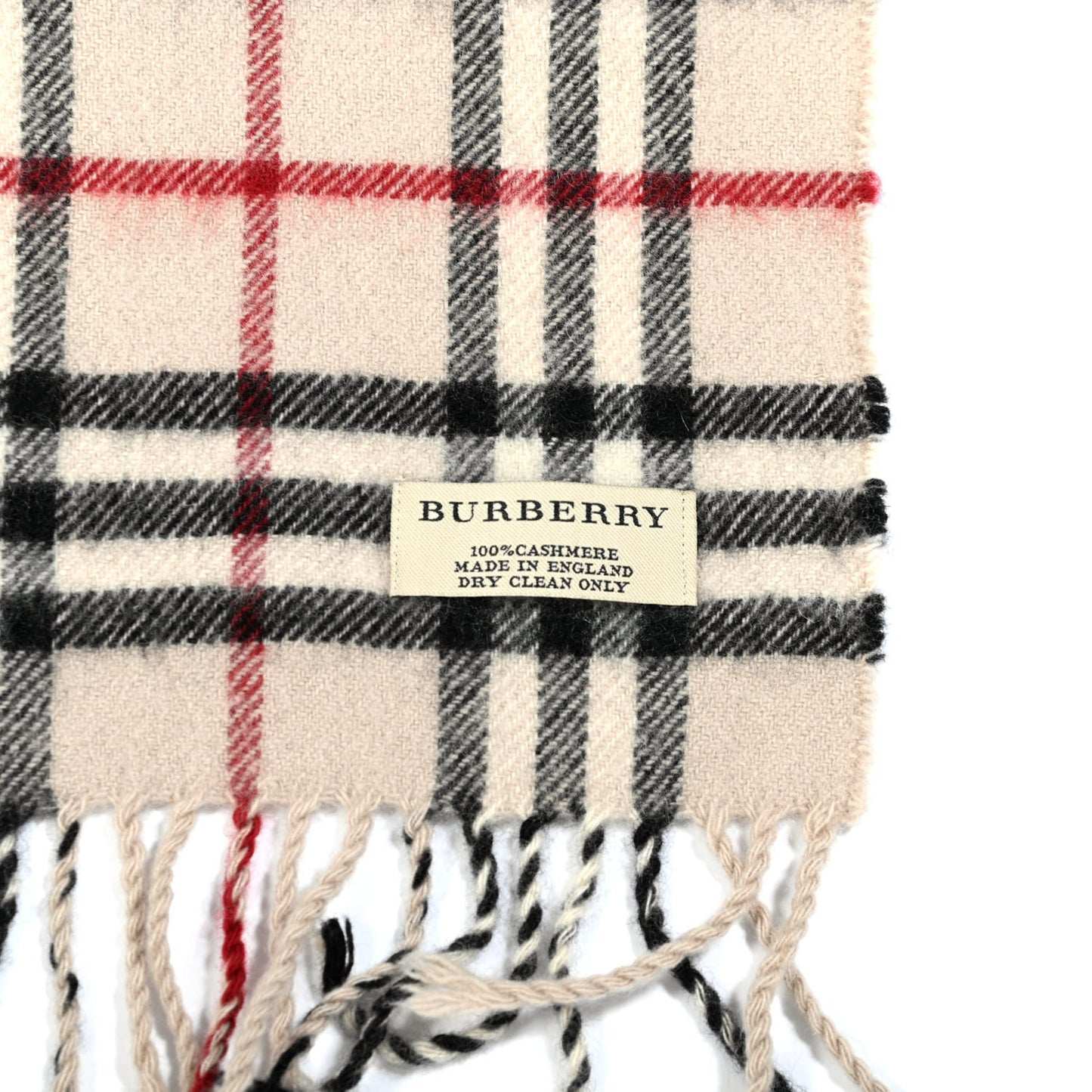 Wool Cashmere House Check Fringe Scarf