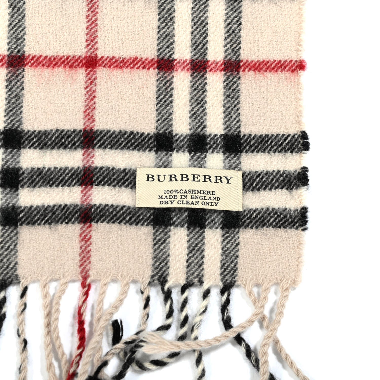 Burberry Wool Cashmere House Check Fringe Scarf 3 of 4