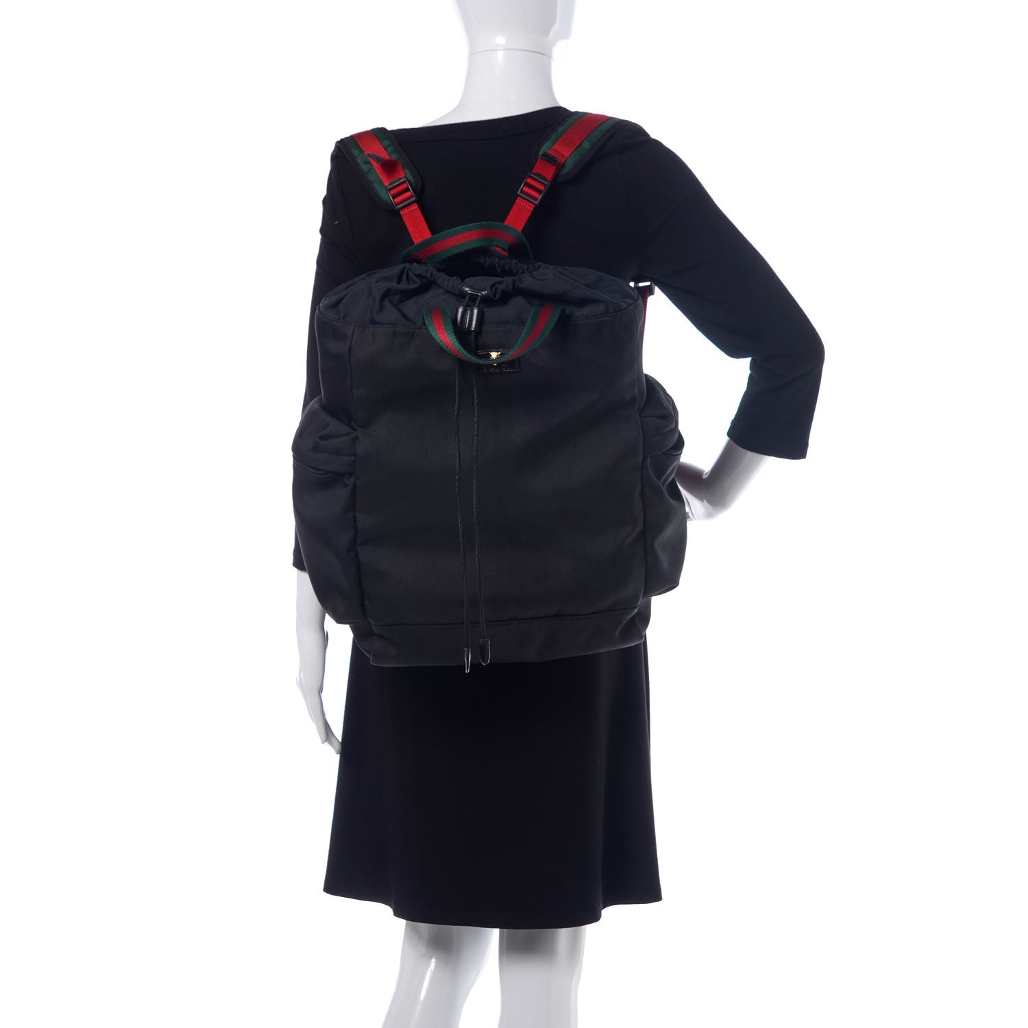 Gucci Techno Canvas Web Drawstring Backpack Black 3 of 14
