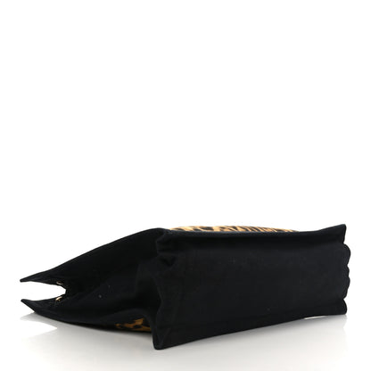 Saint Laurent Canvas Calfskin Leopard Print Rive Gauche Noe Tote Natural Black 4 of 9