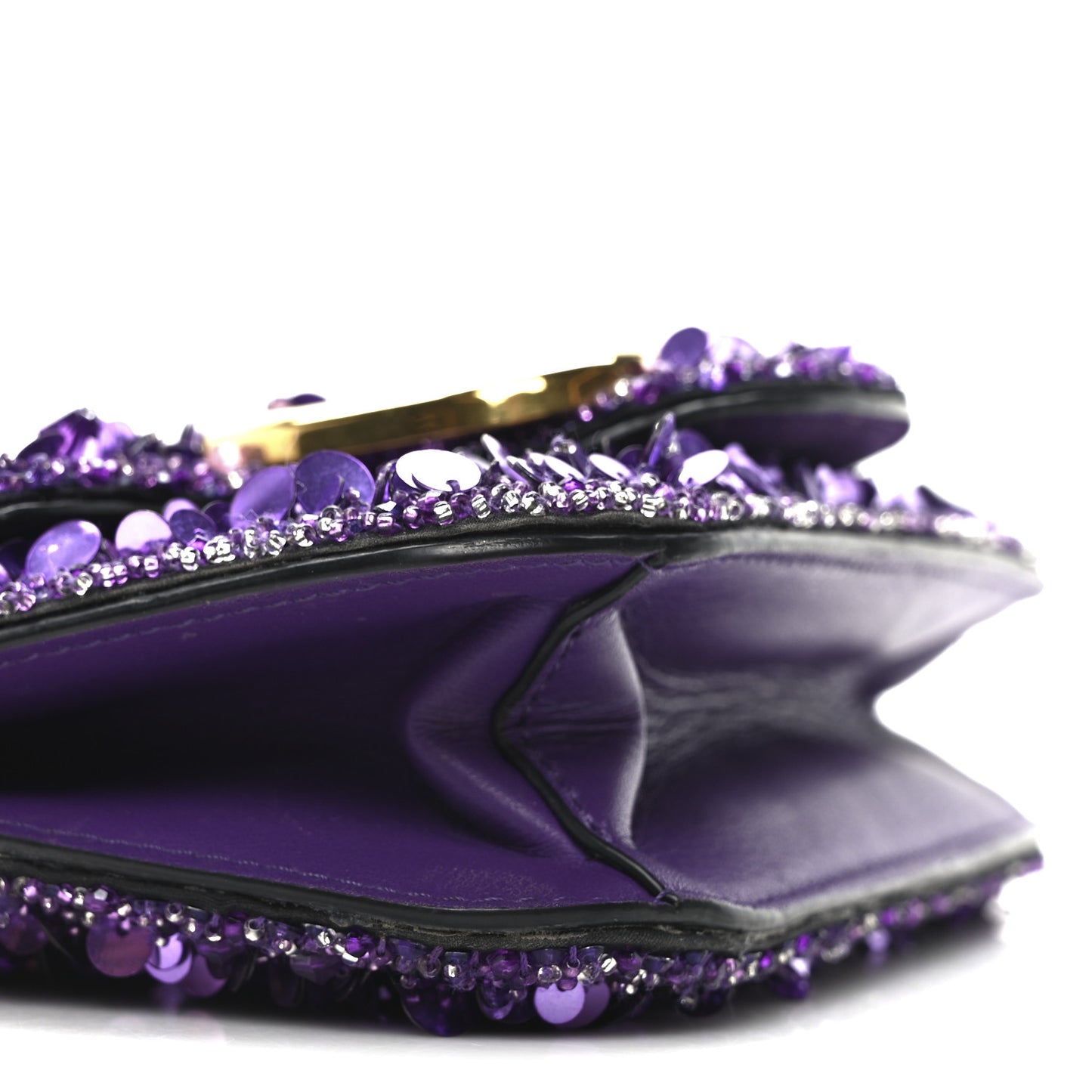 Sequin Crystal Vlogo Embroidered Small Loco Shoulder Bag Astral Purple