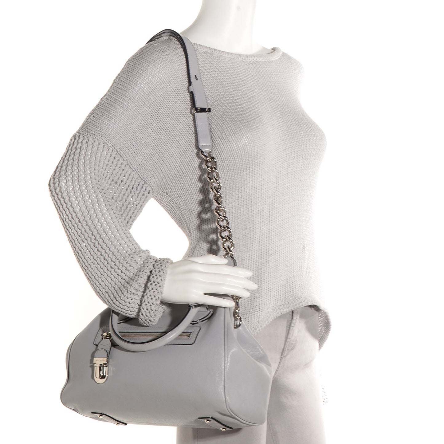 Lambskin Manhattan Mini Stam Grey