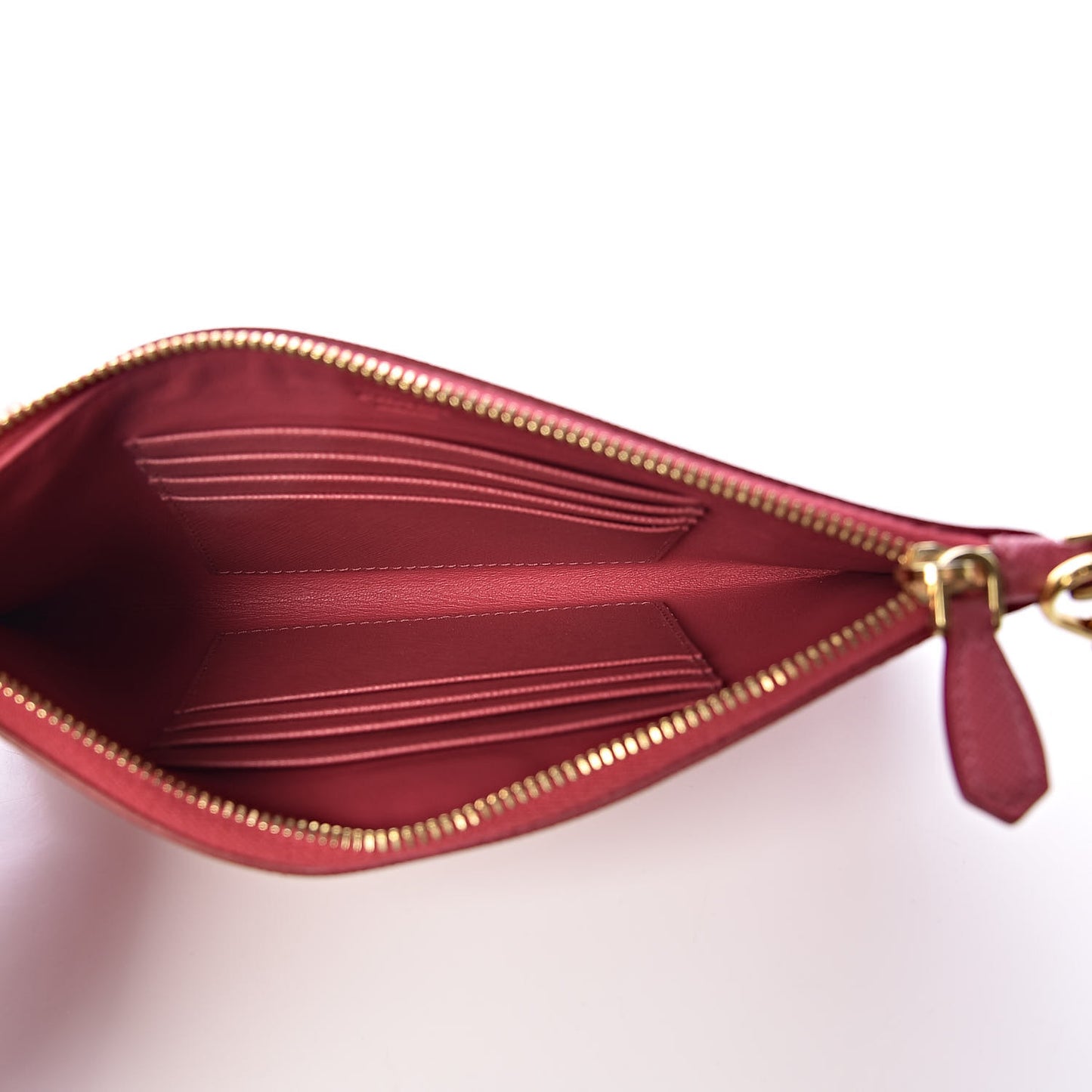 Saffiano Flat Zip Wristlet Peonia