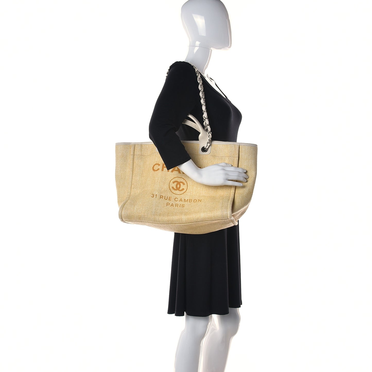 Woven Straw Raffia Medium Deauville Tote