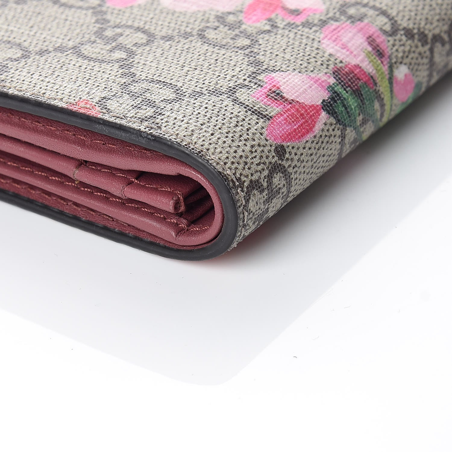 Gucci GG Supreme Monogram Blooms Card Case Beige Multicolor Dry Rose 9 of 14