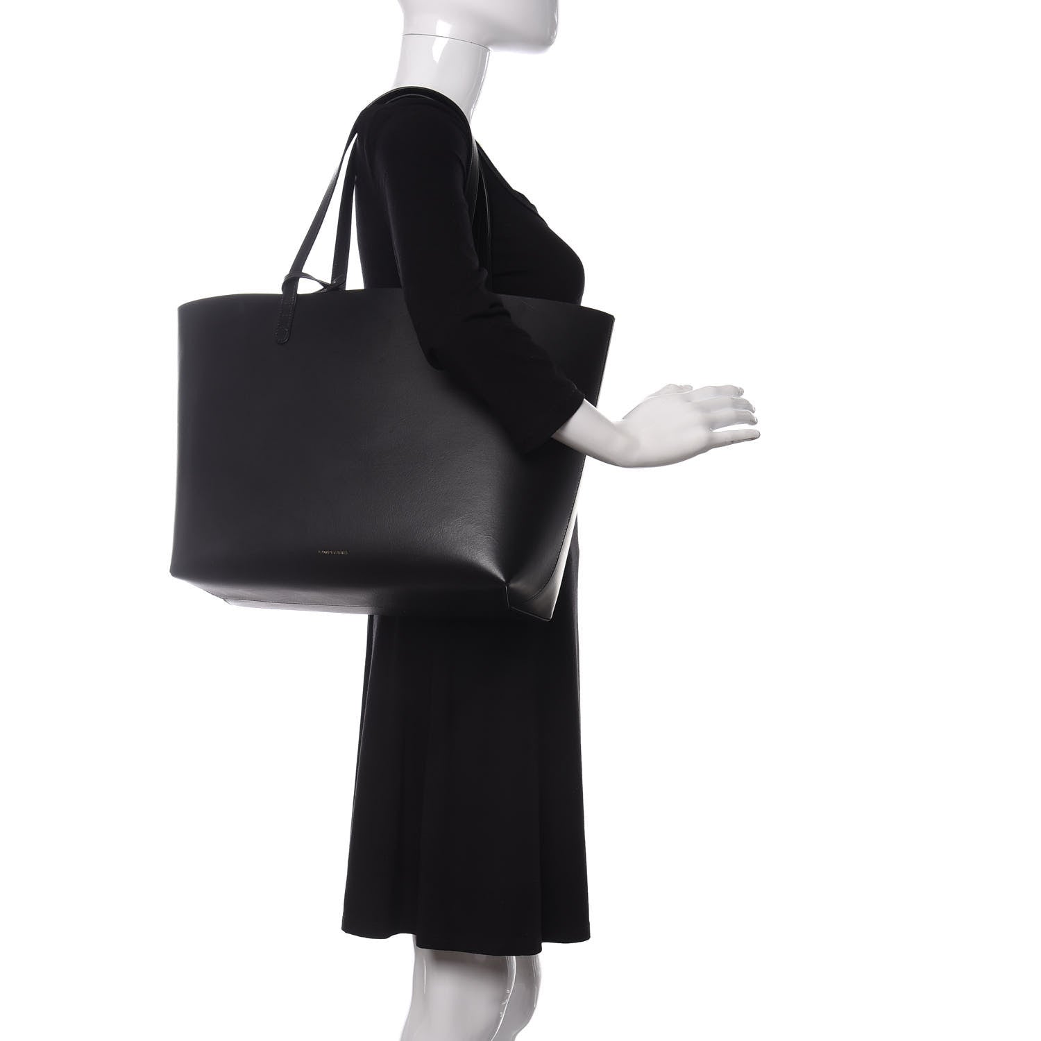 Mansur Gavriel Calfskin Large Shopping Tote Black Flamma 2 of 9