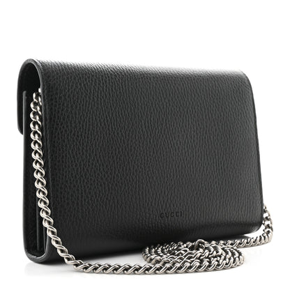 Gucci Calfskin Mini Dionysus Chain Wallet Black 3 of 12