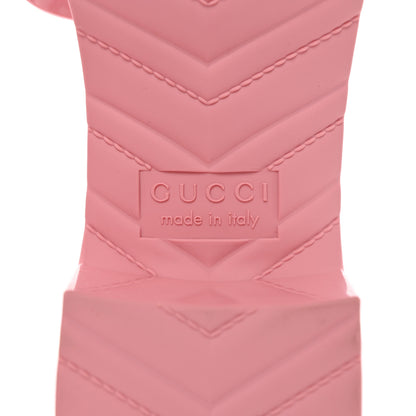 Gucci Rubber Gucci Logo Womens Platform 20/60mm Slide Sandals 35 Wild Rose 6 of 9