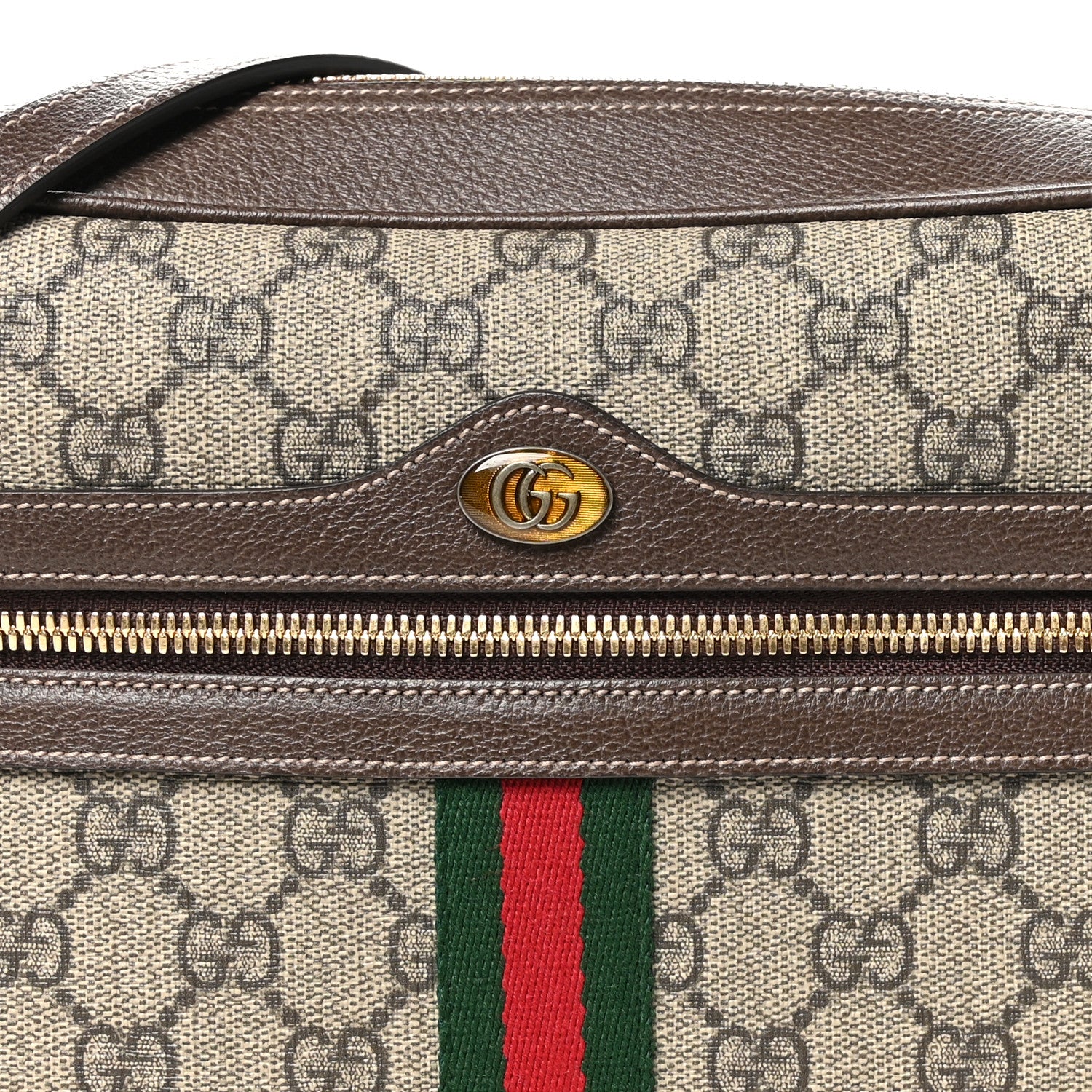 Gucci GG Supreme Monogram Web Small Ophidia Shoulder Bag Brown 8 of 10