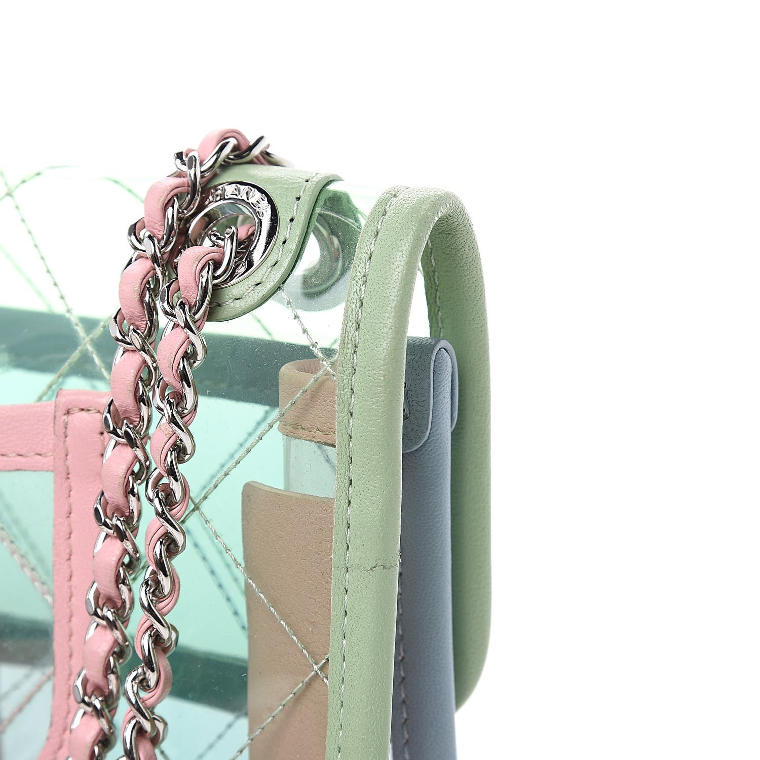 Chanel Lambskin PVC Quilted Mini Coco Splash Flap Blue Green 9 of 11
