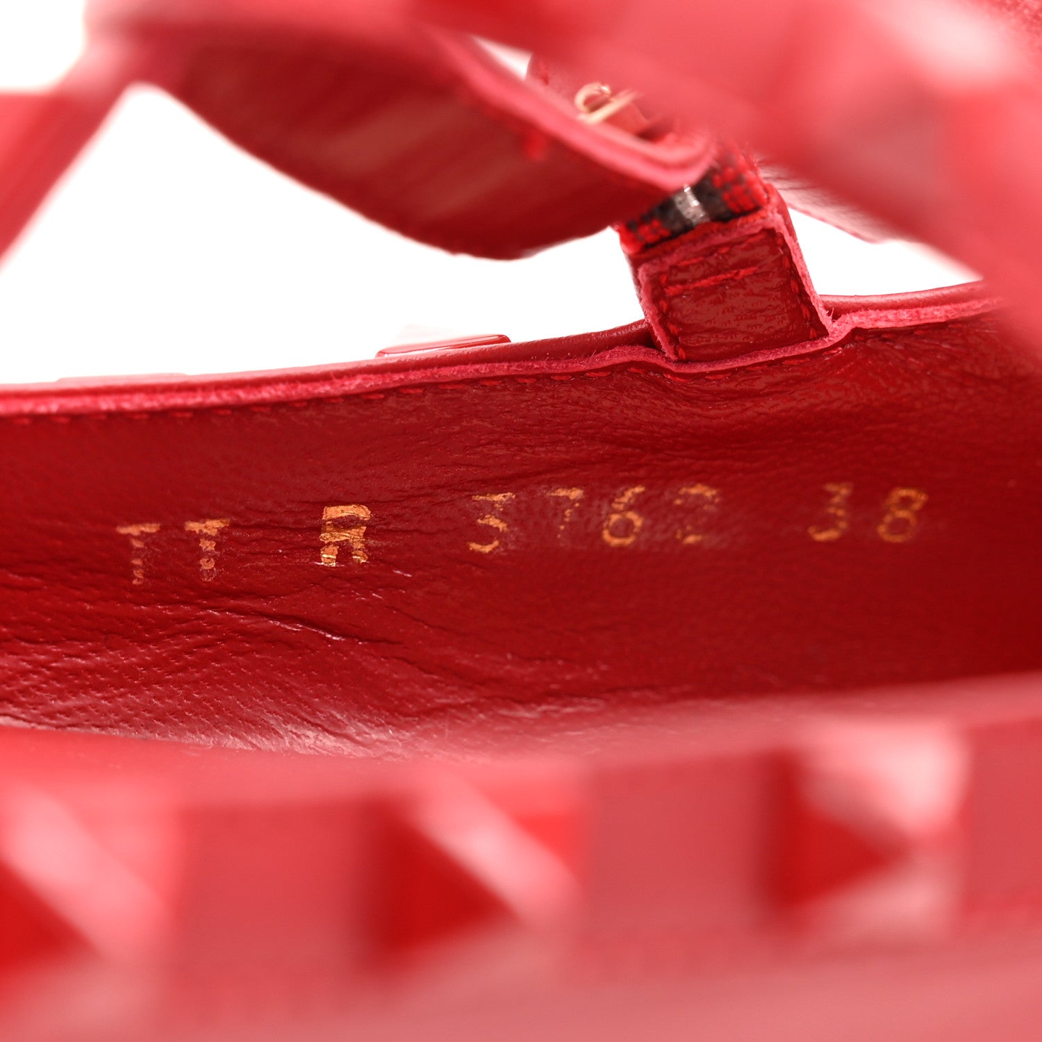 Valentino Garavani Calfskin Monochrome Rockstud Cage Ballerina Flats 38 Rosso Valentino 9 of 11