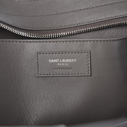 Saint Laurent Smooth Calfskin Crocodile Embossed Baby Monogram Downtown Cabas Earth 7 of 8