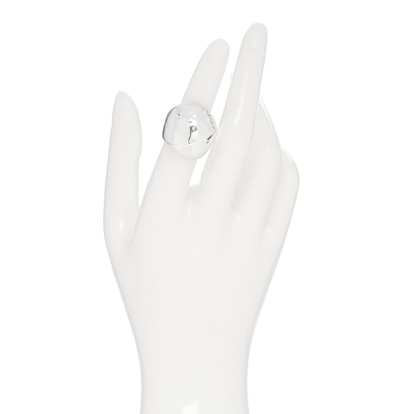 Sterling Silver Palu Kapal Hammered Ring 51 5.75