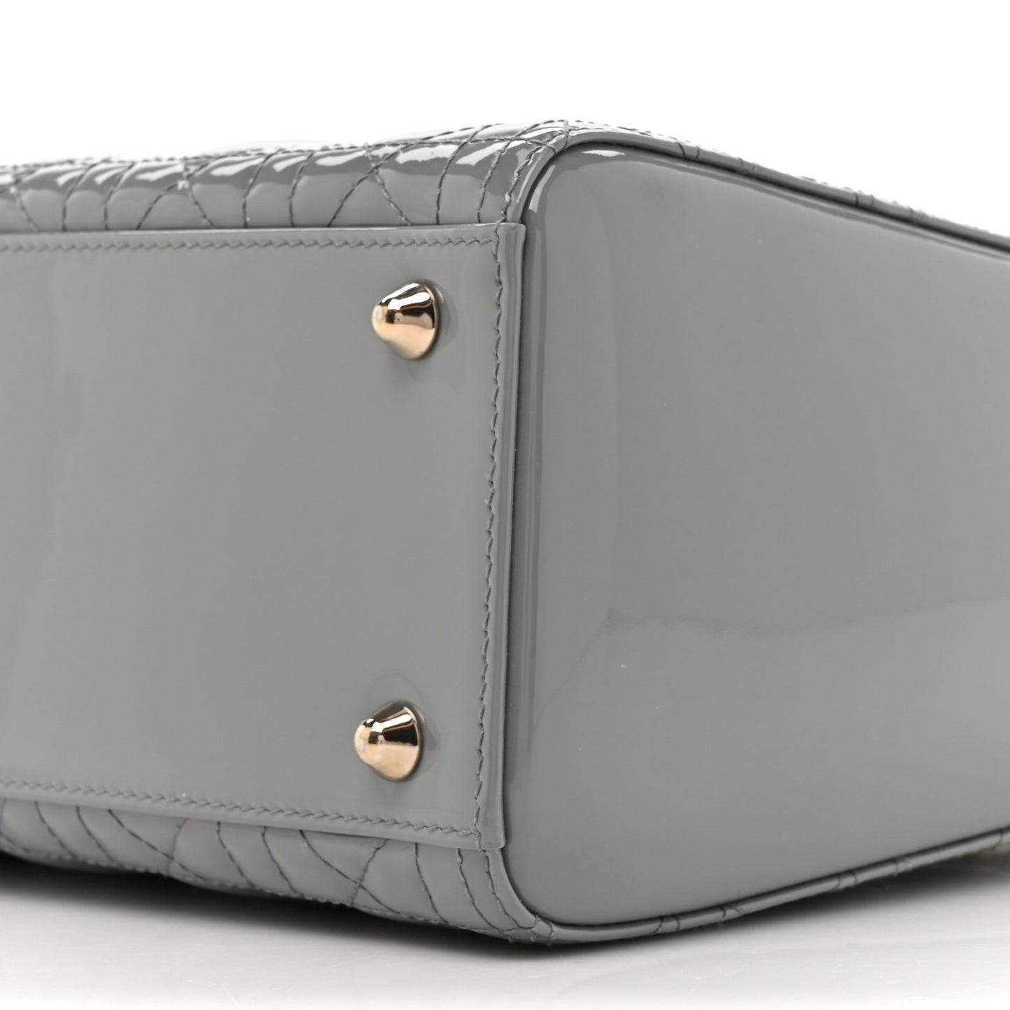 Patent Cannage Large Lady Dior Grey