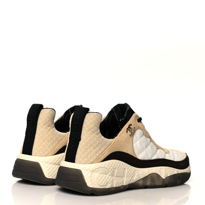 Chanel Mesh Suede Calfskin Quilted Sneakers 39.5 White Ivory 4 of 9