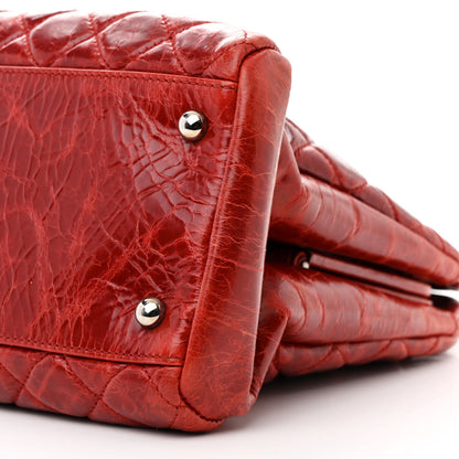 Chanel Glazed Calfskin Quilted Large Just Mademoiselle Bowling Bag Red 11 of 12