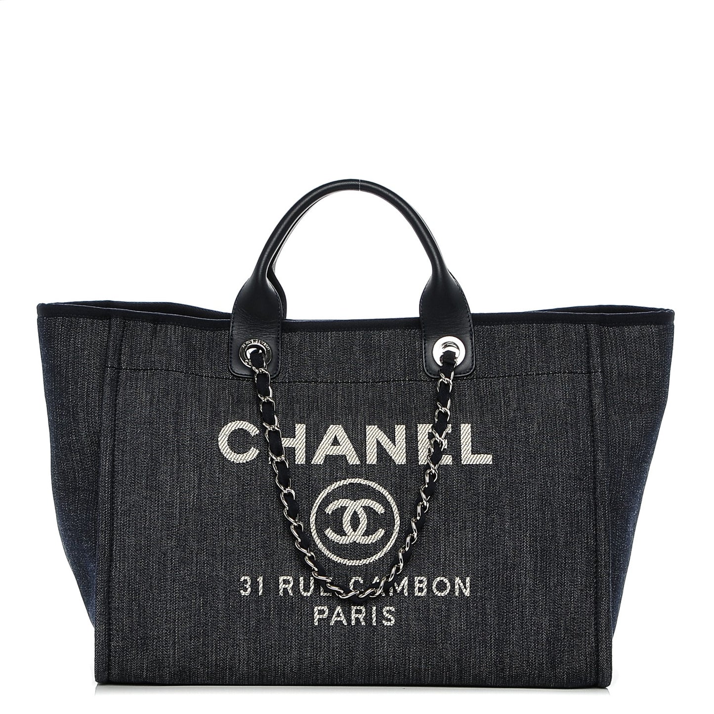 Canvas Large Deauville Tote Dark Blue