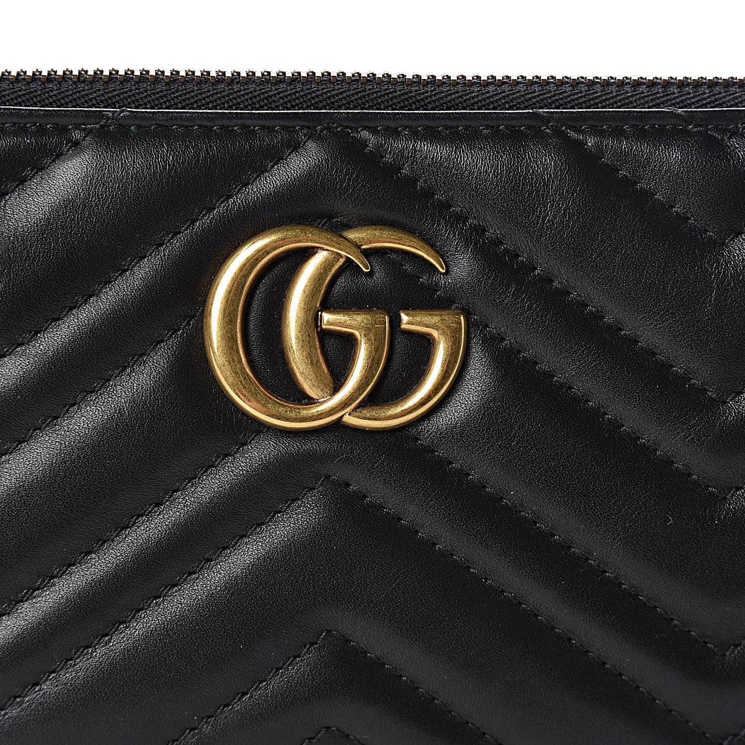 Gucci Calfskin Matelasse Mini GG Marmont Chain Bag Black 8 of 11