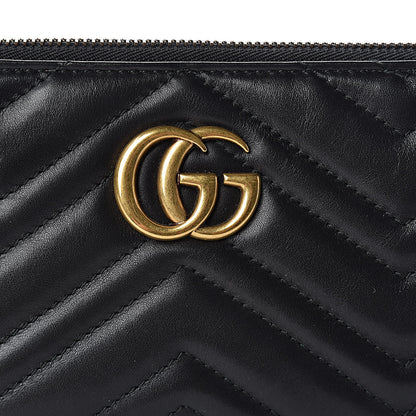 Gucci Calfskin Matelasse Mini GG Marmont Chain Bag Black 8 of 11