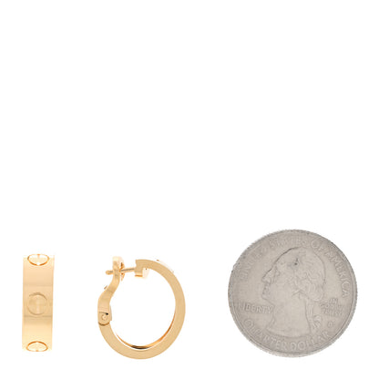 Cartier 18K Yellow Gold 5.5mm LOVE French Clip Hoop Earrings 2 of 5