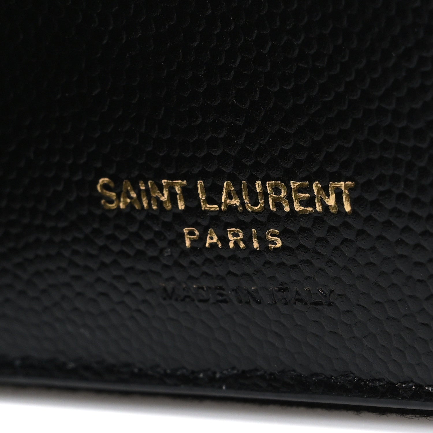 Saint Laurent Grain De Poudre Matelasse Chevron Monogram Compact Zip Around Wallet Black 7 of 8