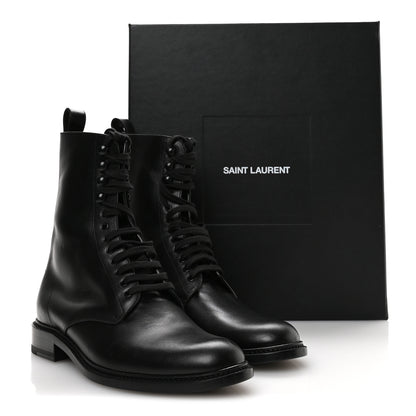 Saint Laurent Stalker Lambskin Mens Army 20 Lace Up Boots 40 Black 9 of 9