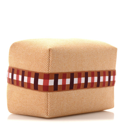 Hermes Merino Wool Large Au Carre Bride-A-Brac Pouch Fauve 4 of 7