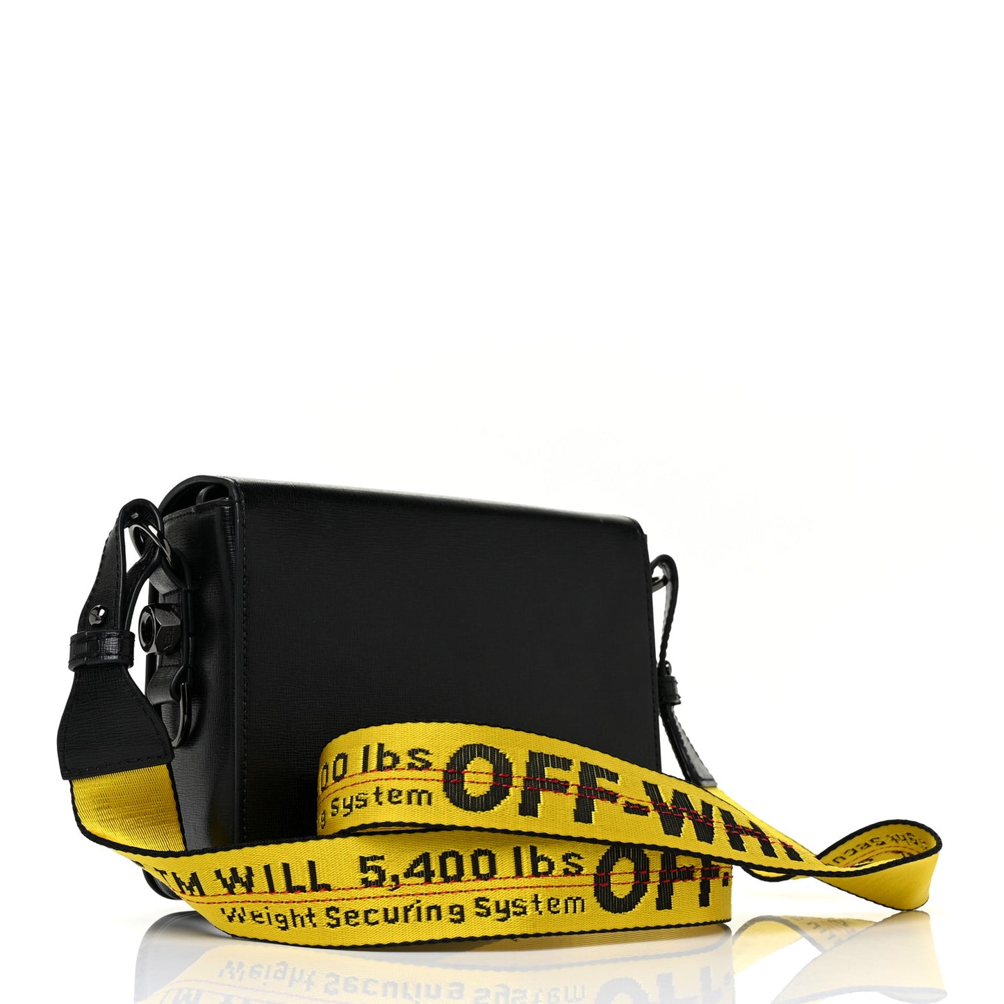 Calfskin Diag Flap Bag Black White