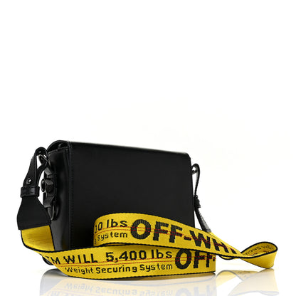 Off-White Calfskin Diag Flap Bag Black White 3 of 9