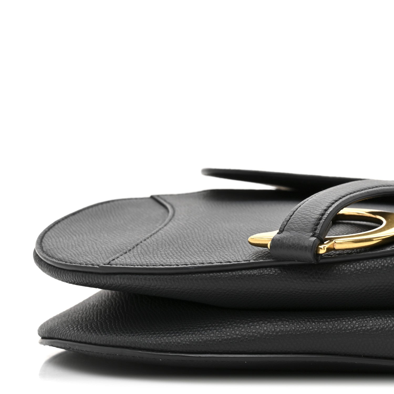 Christian Dior Grained Calfskin Saddle Bag Black 17 of 19