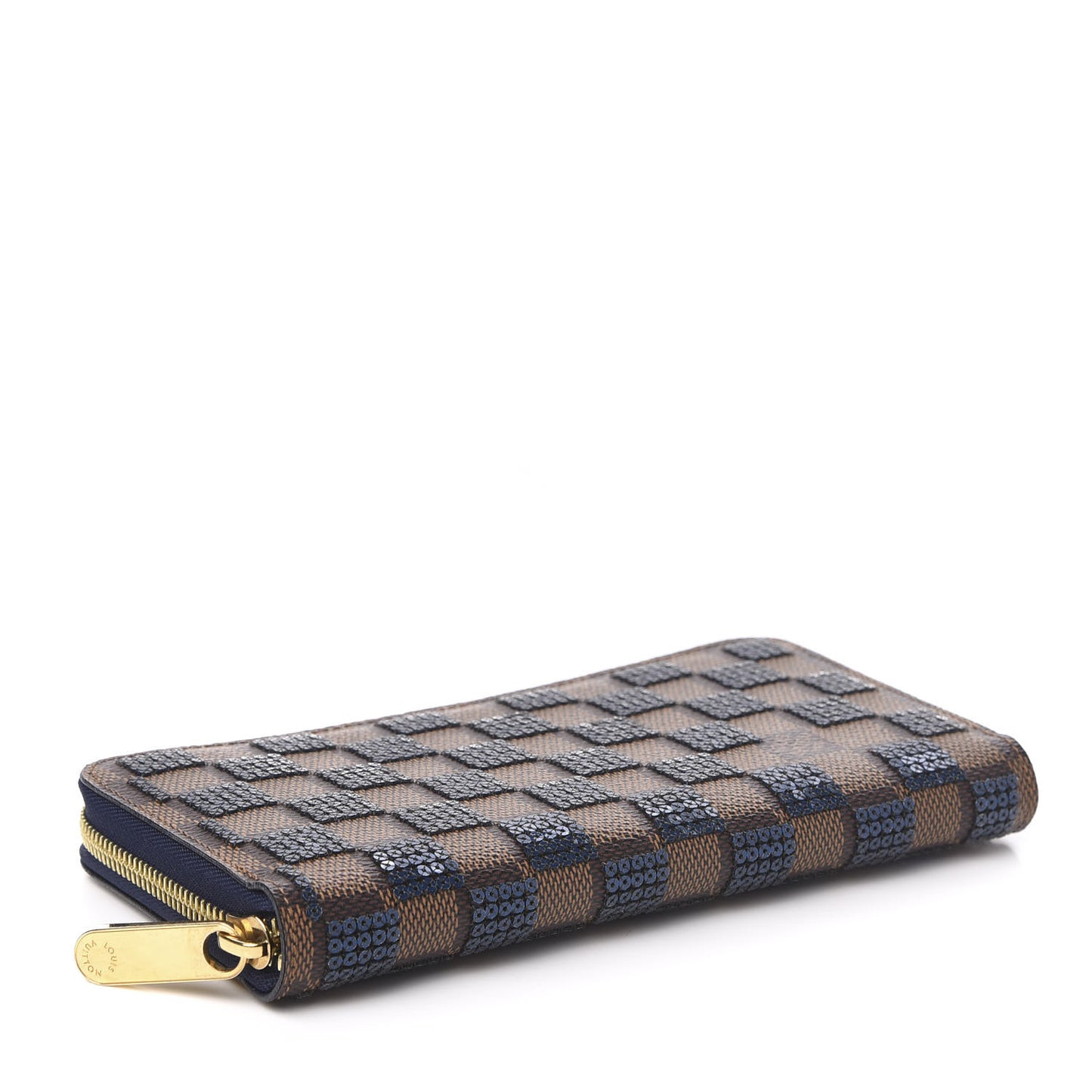 Damier Paillettes Zippy Wallet Blue