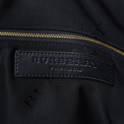 Burberry Suede Striped Large Orchard Bowling Bag Black Currant Plum 6 of 15