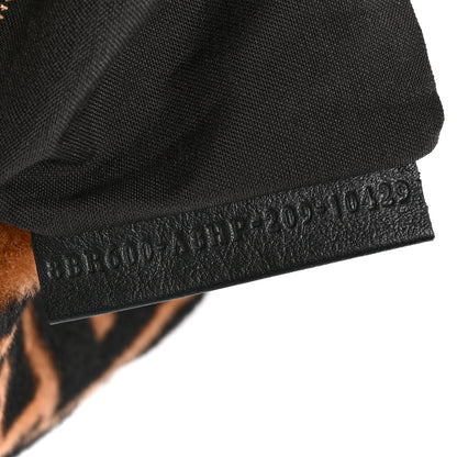 Fendi Shearling Vitello Dolce Macro FF 1974 Baguette Tobacco Black 7 of 10
