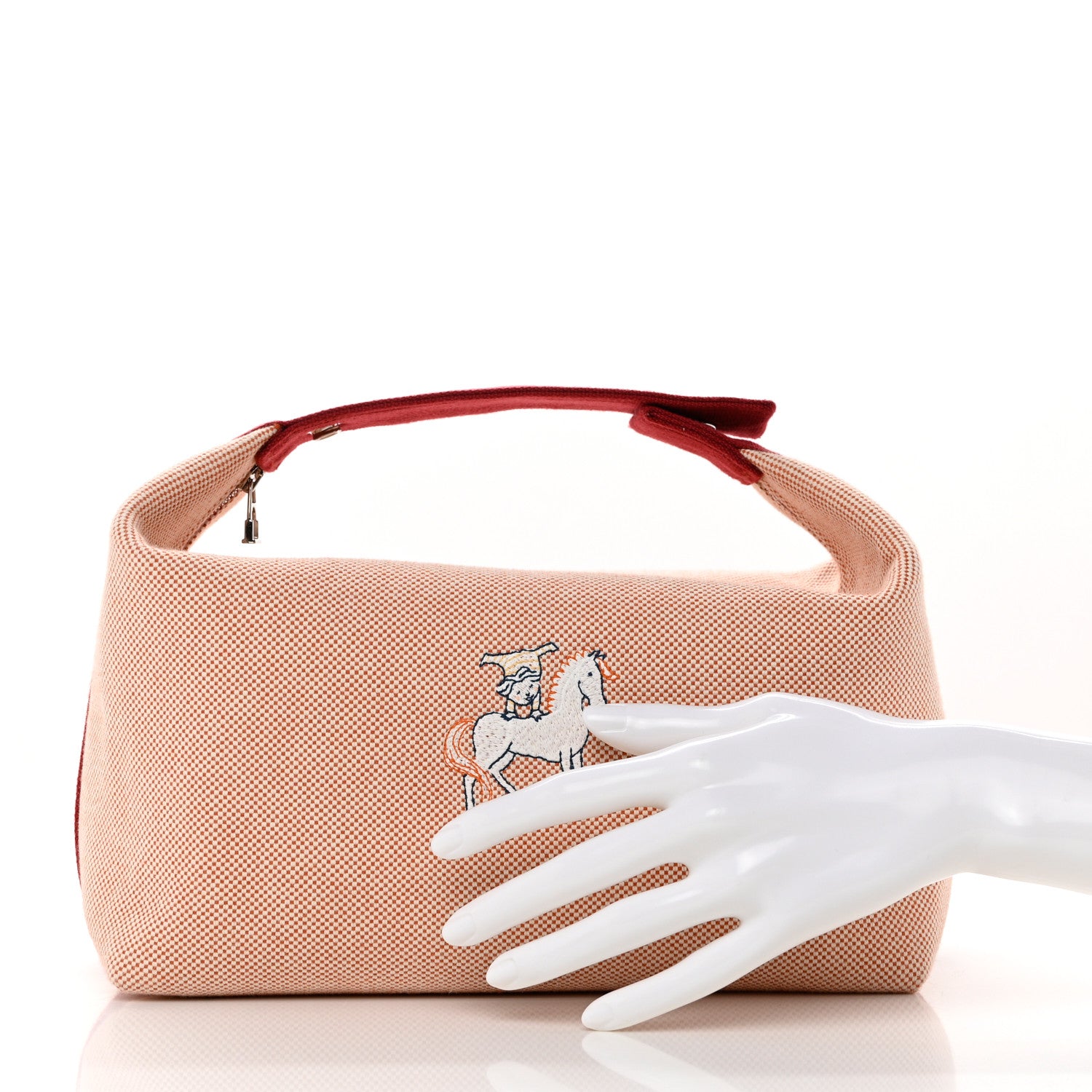Hermes Canvas Large Bride-A-Brac Cabriole Case Terracotta 2 of 7