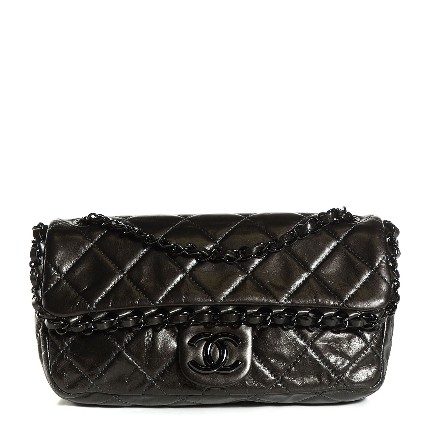 Chanel Calfskin Quilted Medium Chain Me Flap So Black 1 of 6