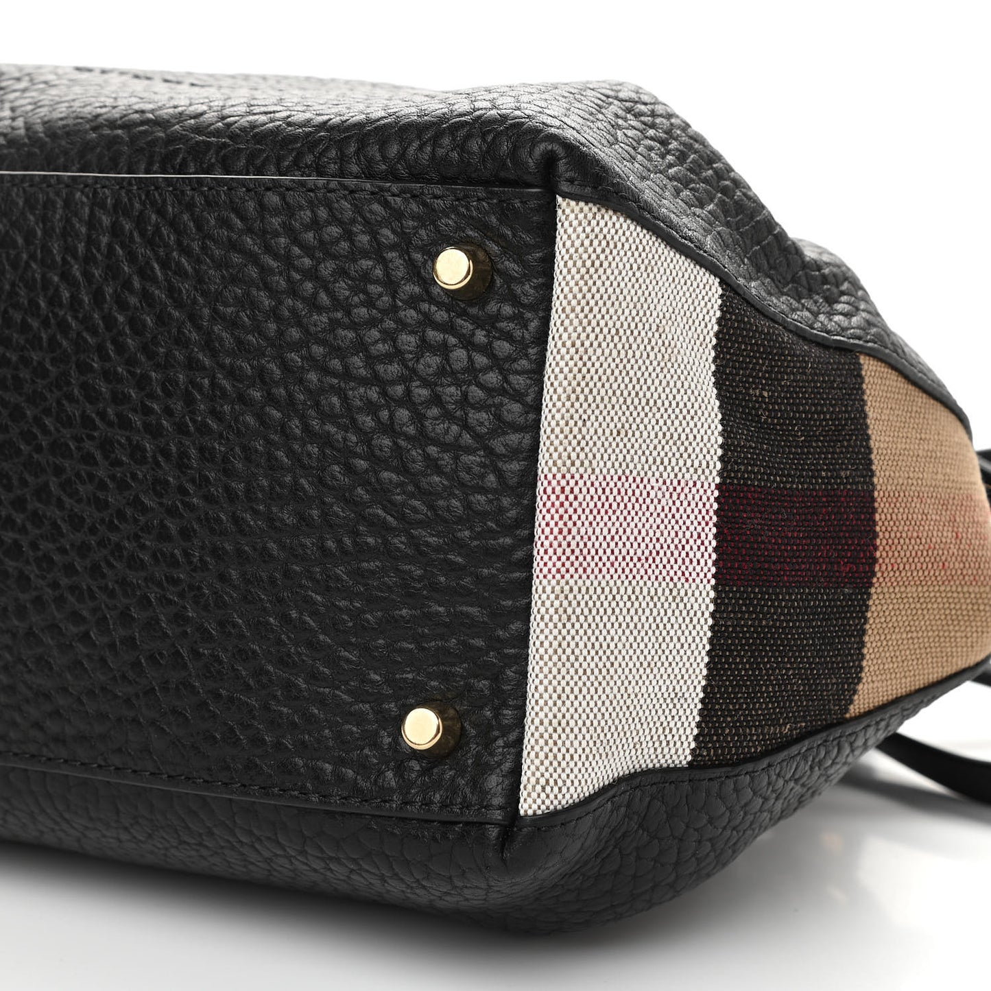 Grainy Calfskin House Check Small Maidstone Black