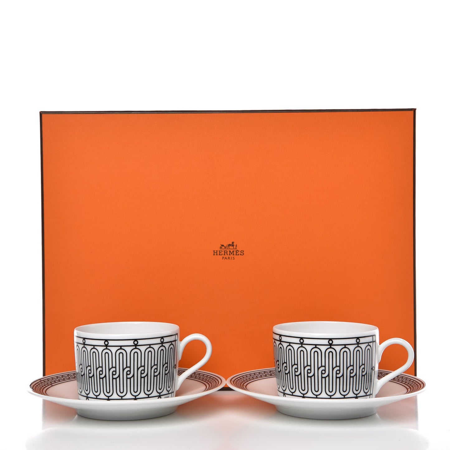 Porcelain H Deco Tea Cup And Saucer Set Of 2
