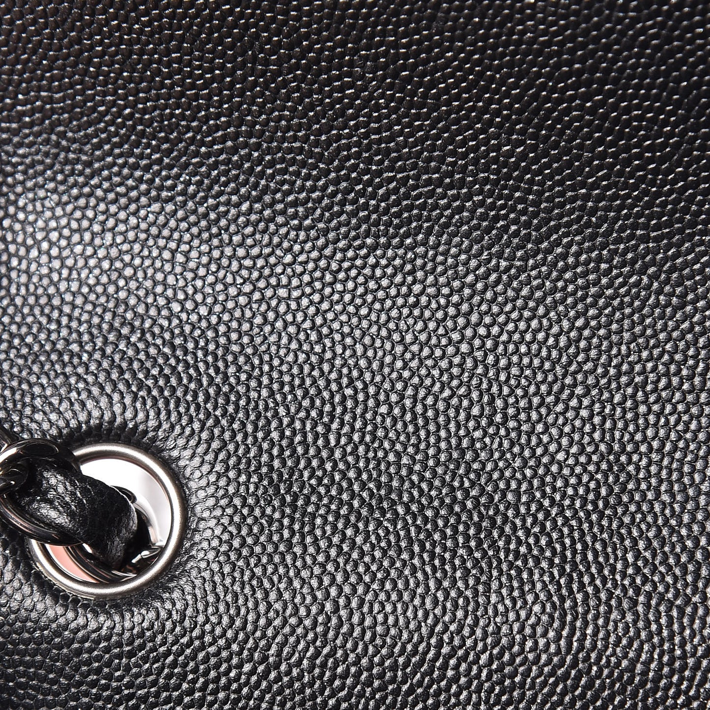 Iridescent Caviar Quilted Mini Rectangular Flap Black